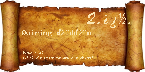 Quiring Ádám névjegykártya